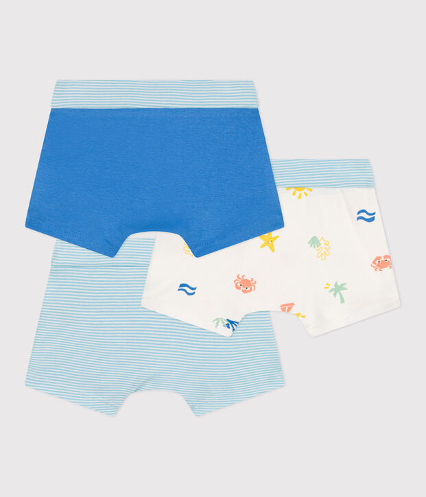 Children's printed cotton boxers with a covered waistband - 3-Pack multicolor
