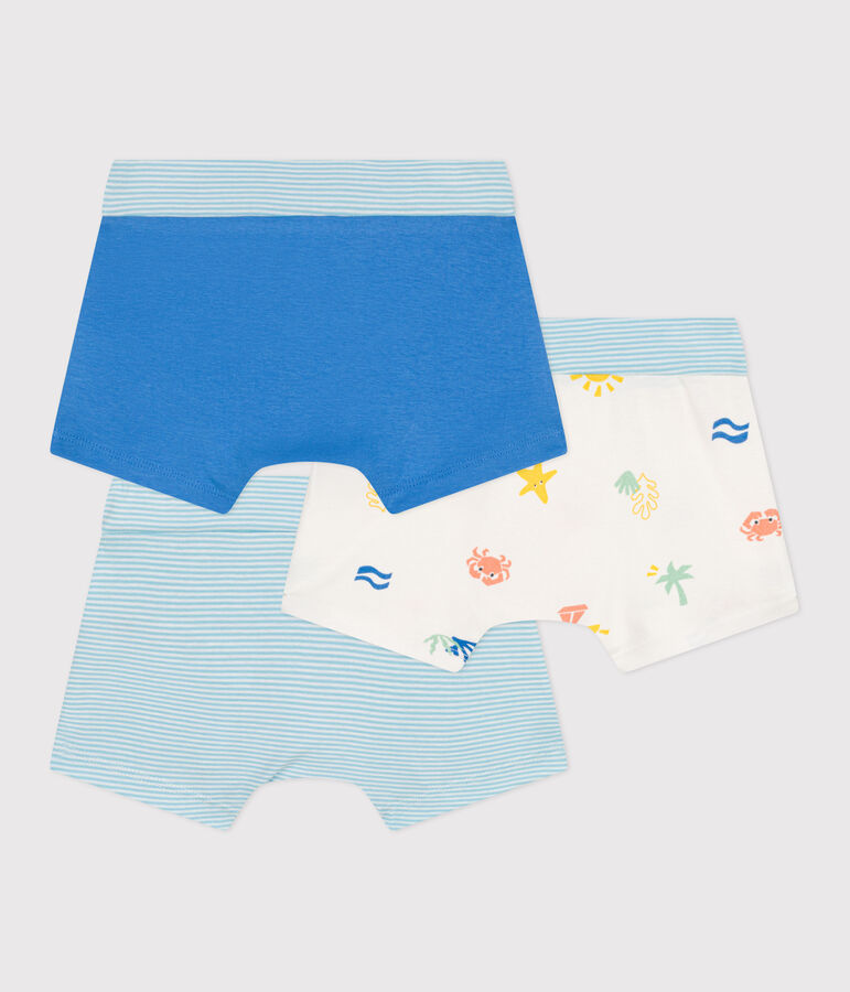 Children's printed cotton boxers with a covered waistband - 3-Pack multicolor