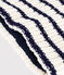 Children's stripy fleece-lined knitted snood MARSHMALLOW blue/SOIR