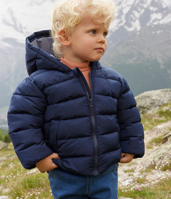 Babies' Fleece Lined Puffer Jacket SMOKING blue