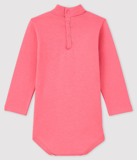 Baby's long-sleeved roll-neck bodysuit CHEEK pink