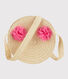 Girls' Round Straw Bag with Shoulder Strap