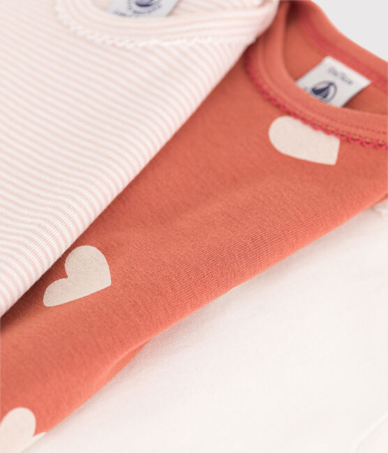 Babies' Heart Patterned Short-Sleeved Cotton Bodysuits - 3-Pack variante 1