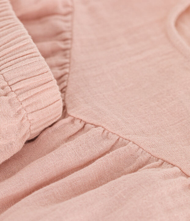 Babies' Cotton Gauze Blouse and Shorts Set pink