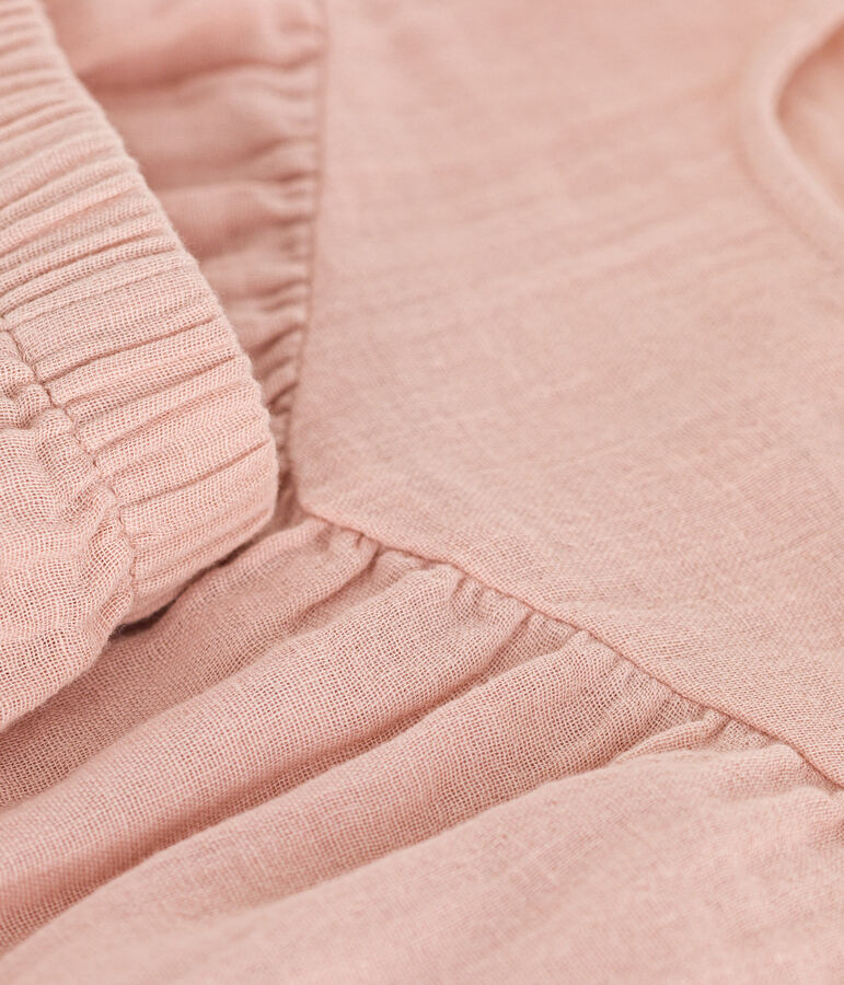 Babies' Cotton Gauze Blouse and Shorts Set pink