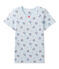 Girl's printed T-shirt in stretch jersey FRAICHEUR blue/MULTICO white