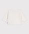 Babies' wool and cotton knit wrapover top white