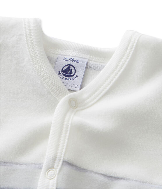 Dors bien bébé rayé LAIT white/POUSSIERE grey