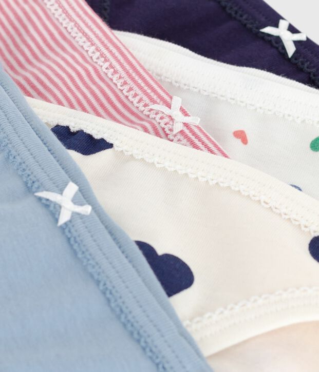 Pack of children's heart-print cotton pants multicolor