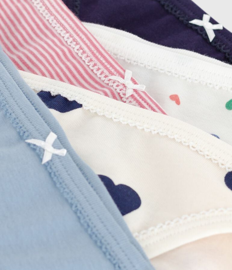 Pack of children's heart-print cotton pants multicolor