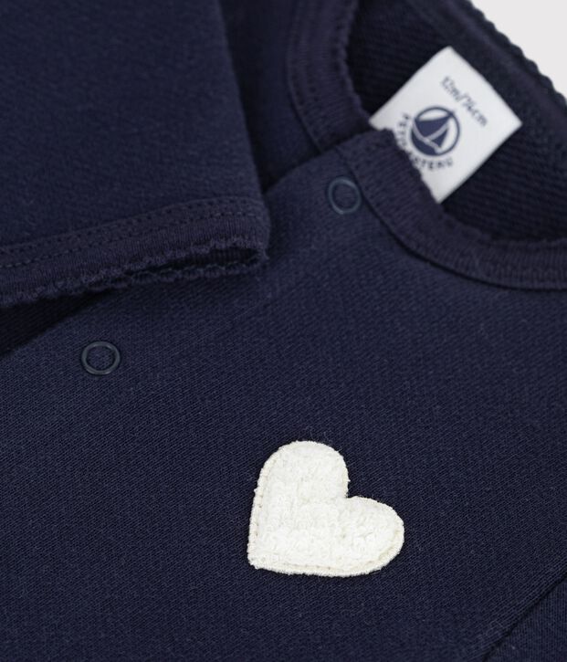 Babies' plain cotton cardigan with a heart badge SOIR