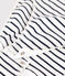 Women's short-sleeved stripy body in cotton and elastane MARSHMALLOW white/SMOKING blue