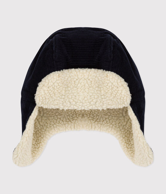 Children's corduroy and sherpa chapka SMOKING blue