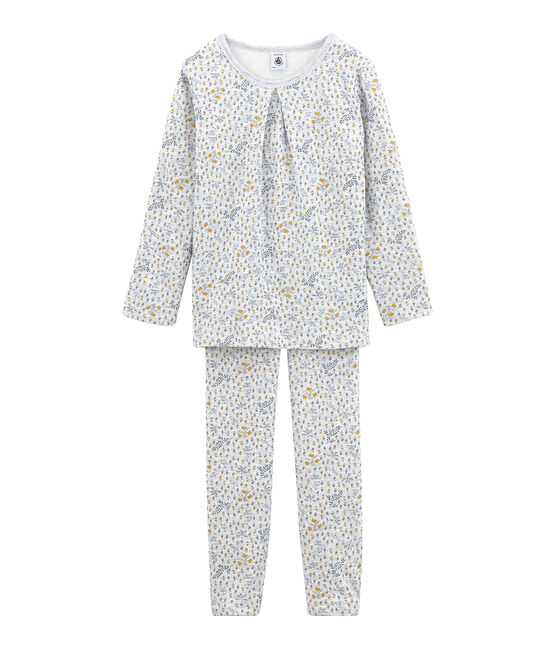 Girls' Tube Knit Pyjamas POUSSIERE grey/MULTICO white