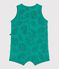 Babies' short jumpsuit in palm tree pattern cotton green