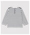 Baby Girls' Creative Jersey Breton Top MARSHMALLOW white/SMOKING blue