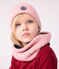 Children's knitted beanie hat lined in polar fleece CHARME pink