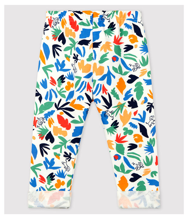 Babies' Cotton Parachute Trousers white/multicolor