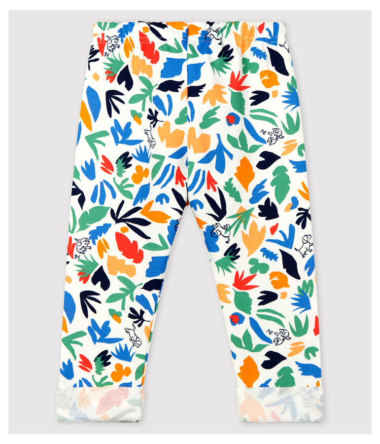 Babies' Cotton Parachute Trousers white/multicolor