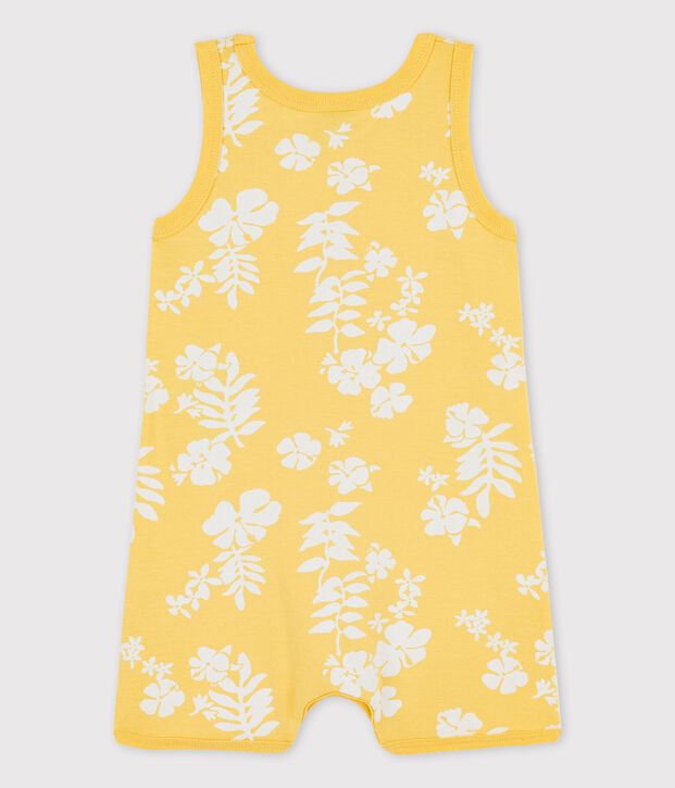 Babies' Hawaiian Themed Cotton Playsuit yellow/white