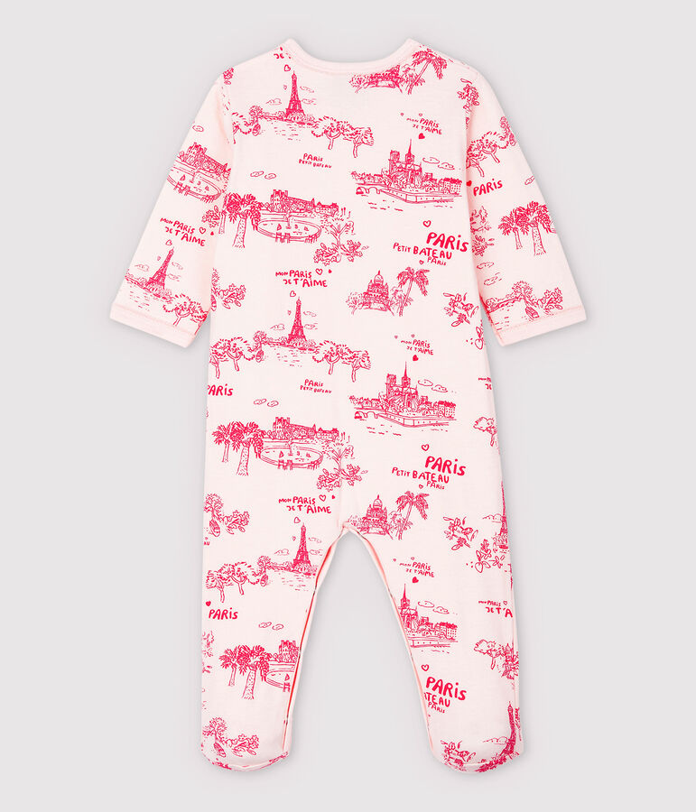 Baby Girls' Toile de Jouy Paris Tube Knit Sleepsuit pink/pink