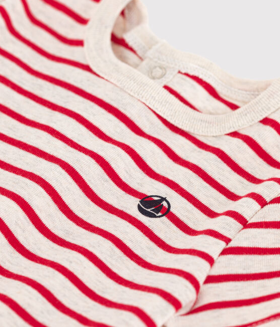 Babies' Stripy Cotton Short-Sleeved T-Shirt MONTELIMAR /PEPS