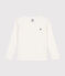 Children's long-sleeved rib knit unisex t-shirt MARSHMALLOW white