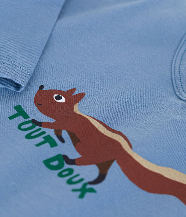 Babies' long sleeved T-shirt in fine jersey blue