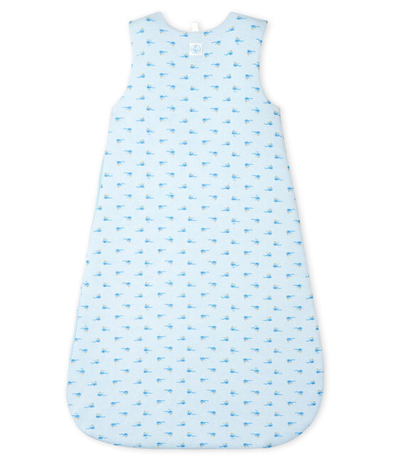 Babies' Rib Knit Sleeping Bag FRAICHEUR blue/MULTICO white