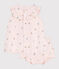 Babies' short-sleeved fruit print cotton dress and bloomers FLEUR pink/MULTICO white