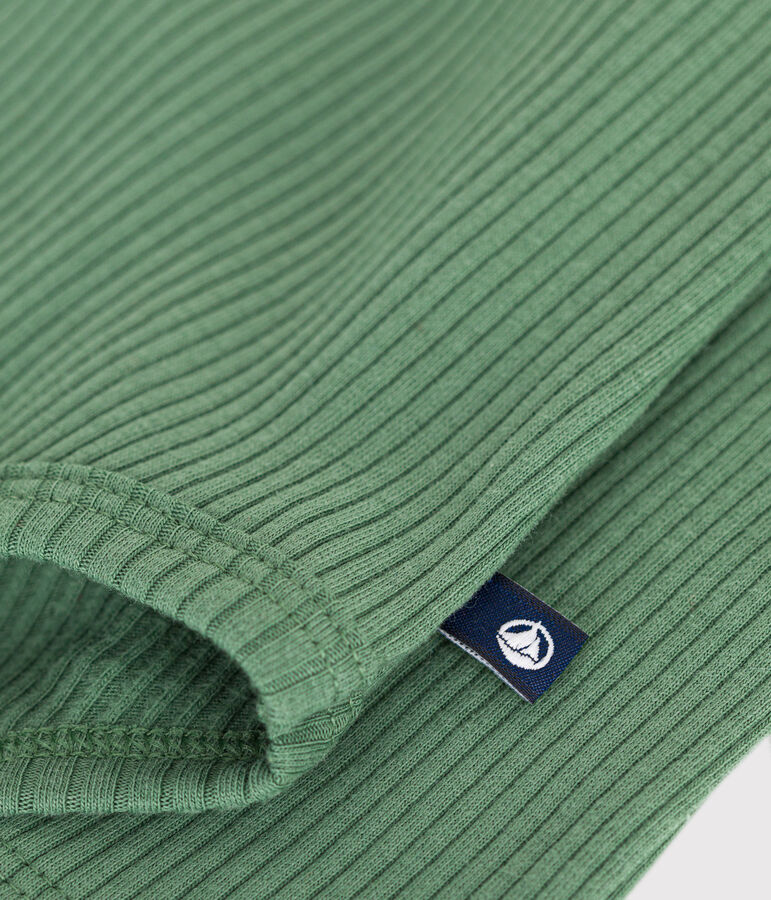 Babies' long-sleeved rollneck cotton bodysuit green