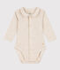 Babies' Long-Sleeved Cotton Bodysuit With Collar