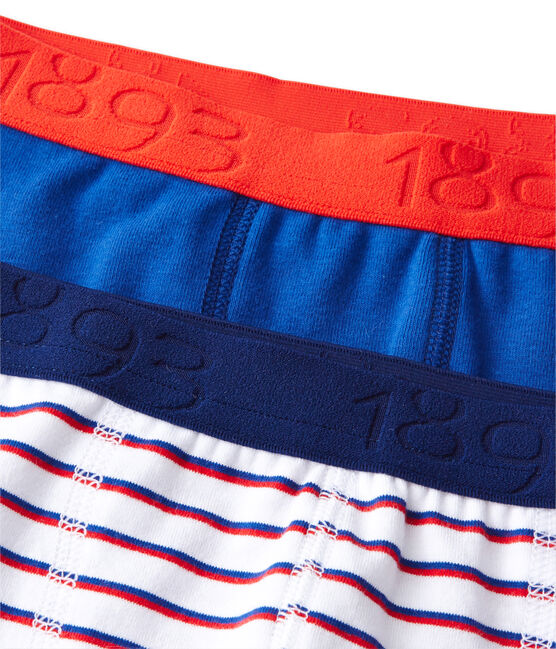 Pack of 2 teenage boy's boxers in stretch jersey . white