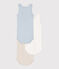 Babies' sleeveless plain cotton bodysuits - 3-Pack variante 1