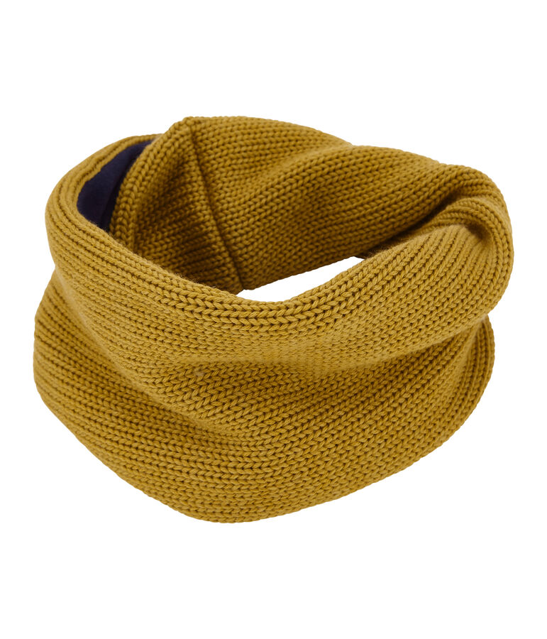 Child's lined knit snood yellow