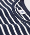Women's Straight Round-Neck Cotton T-Shirt SMOKING blue/MARSHMALLOW white