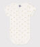 Babies' Short-Sleeved Cotton Palm Print Bodysuit MARSHMALLOW white/MULTICO white