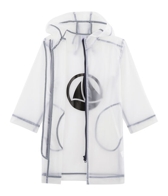 Unisex Children's Long See-Through Waxed Coat TRANSPARENT blue