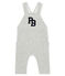Baby Boys' Long Dungarees in Velour Knit BELUGA CHINE grey
