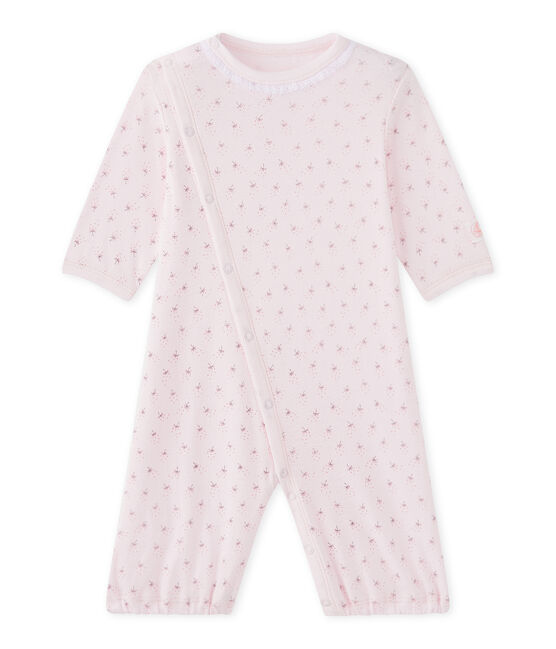 Baby girls' 2-in-1 one-piece / sleep sack VIENNE pink/MULTICO white