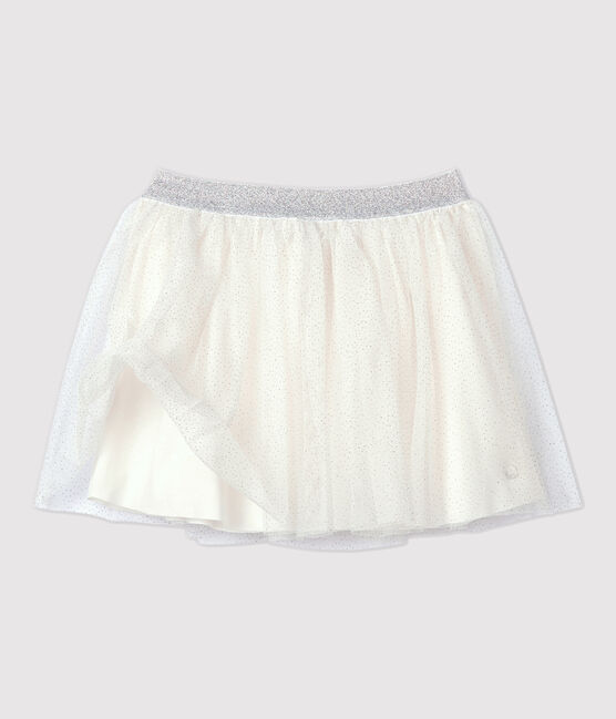 Girls' Tulle Skirt MARSHMALLOW white/ARGENT grey
