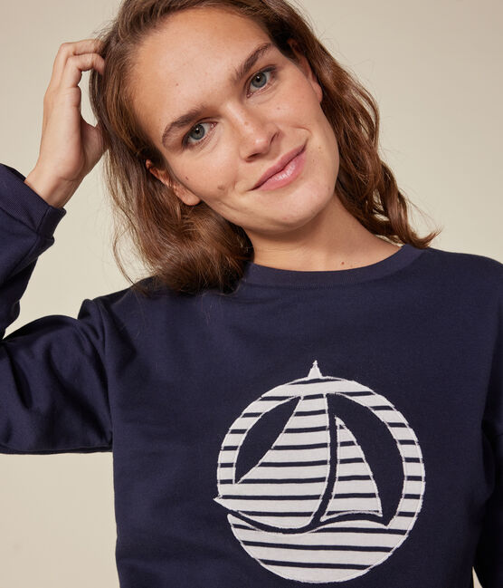 Women's fleece sweatshirt SMOKING blue