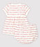 Baby Girls' Short-Sleeved Woven Pattern Organic Cotton Dress with Bloomers MARSHMALLOW white/TERKUIT red