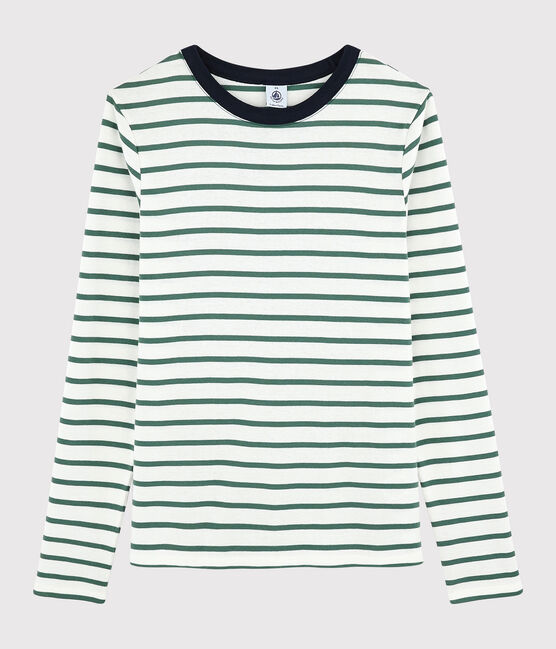 Women's Iconic Round Neck T-Shirt MARSHMALLOW white/VALLEE green