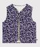 Children's sleeveless cardigan in printed cotton poplin and sherpa SOIR blue/MULTICO