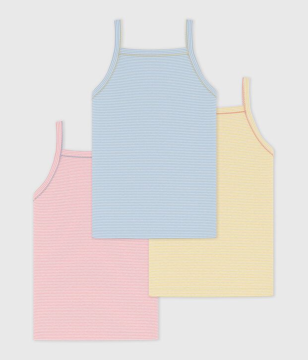 Pack of children's stripy cotton tank tops multicolor