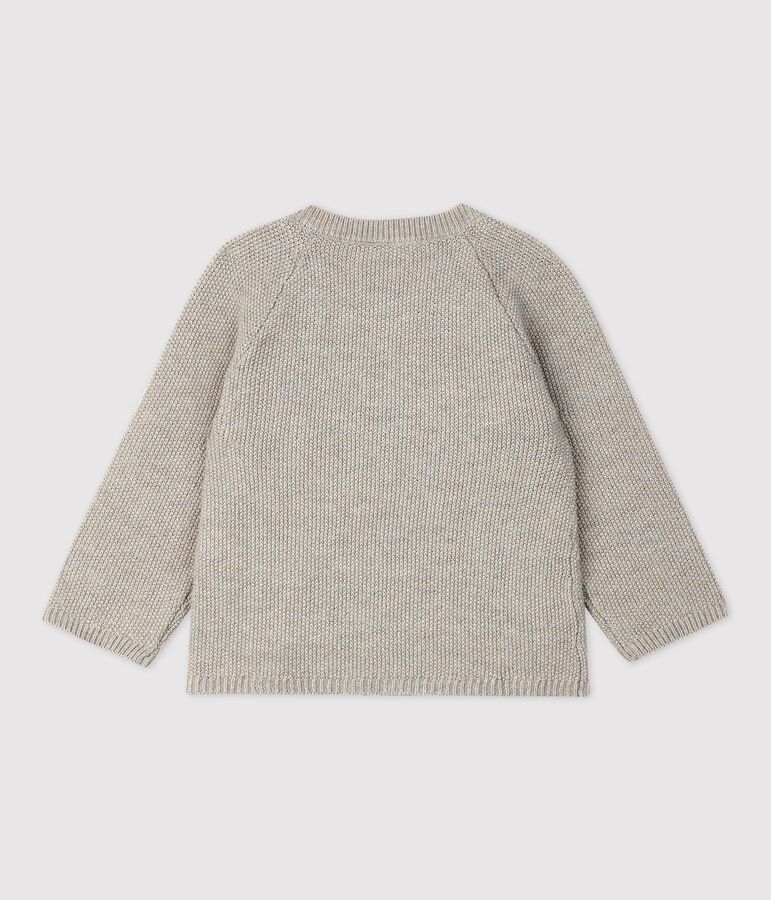 Babies' Wool/Cotton Knit Cardigan FALAISE CHINE
