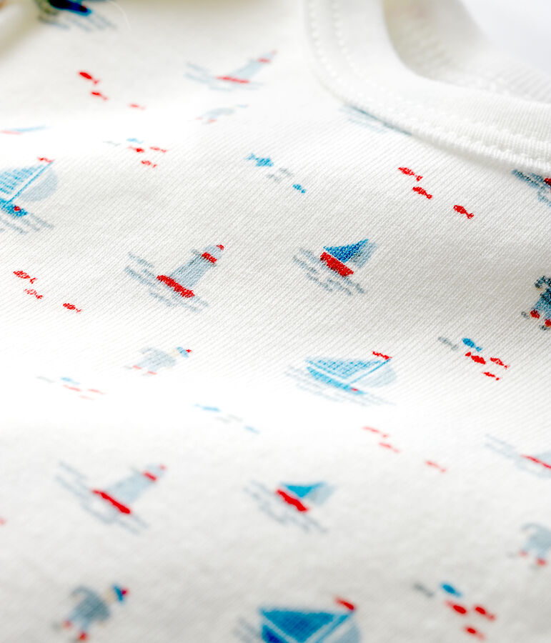 Babies' Short-Sleeved Onesie with Sailor Print white/multicolor