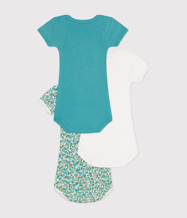 Babies' short-sleeved cotton bodysuits - 3-Pack multicolor
