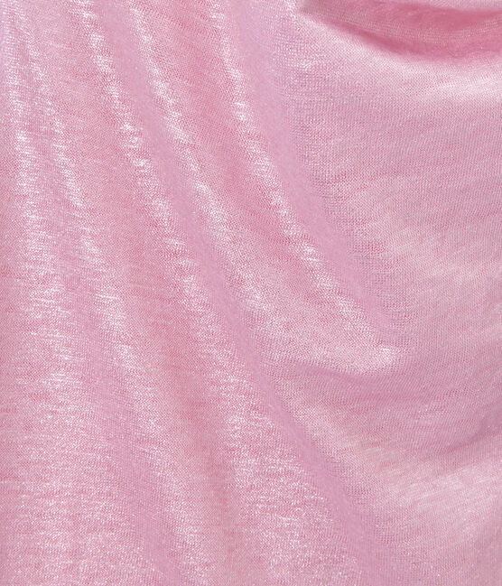 Women's iridescent linen top BABYLONE pink/ARGENT grey
